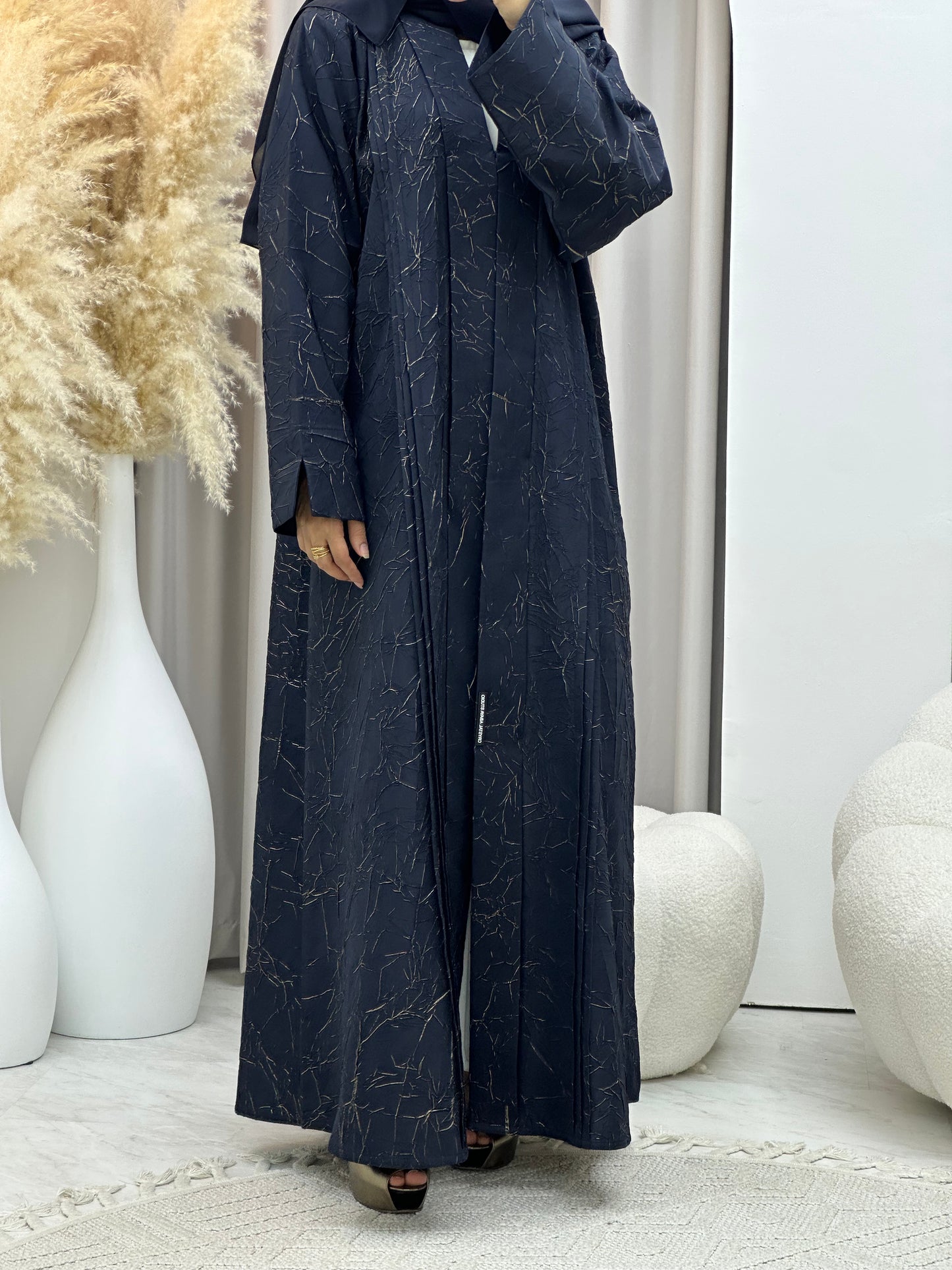 C 0438 Blue Gold Abaya