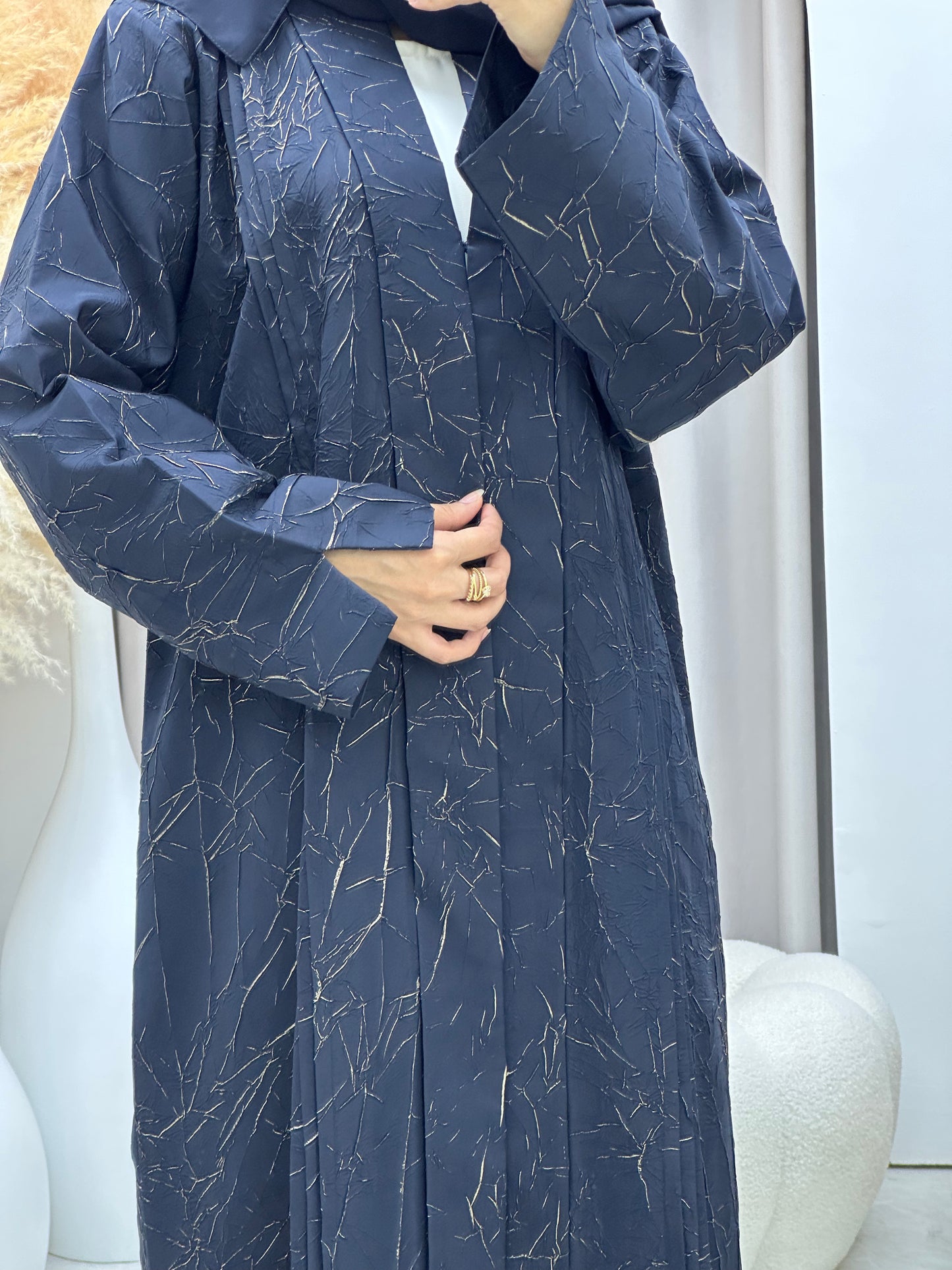 C 0438 Blue Gold Abaya