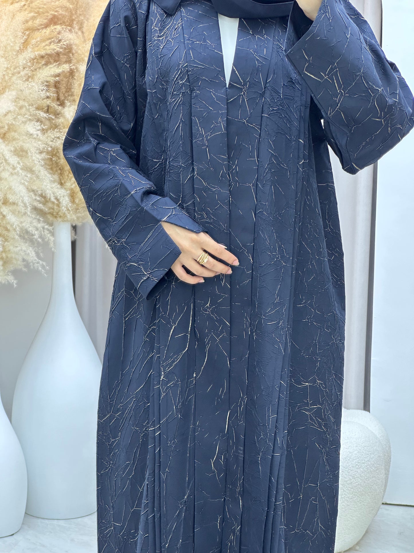 C 0438 Blue Gold Abaya