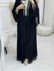 C 0990 Black Lace Abaya