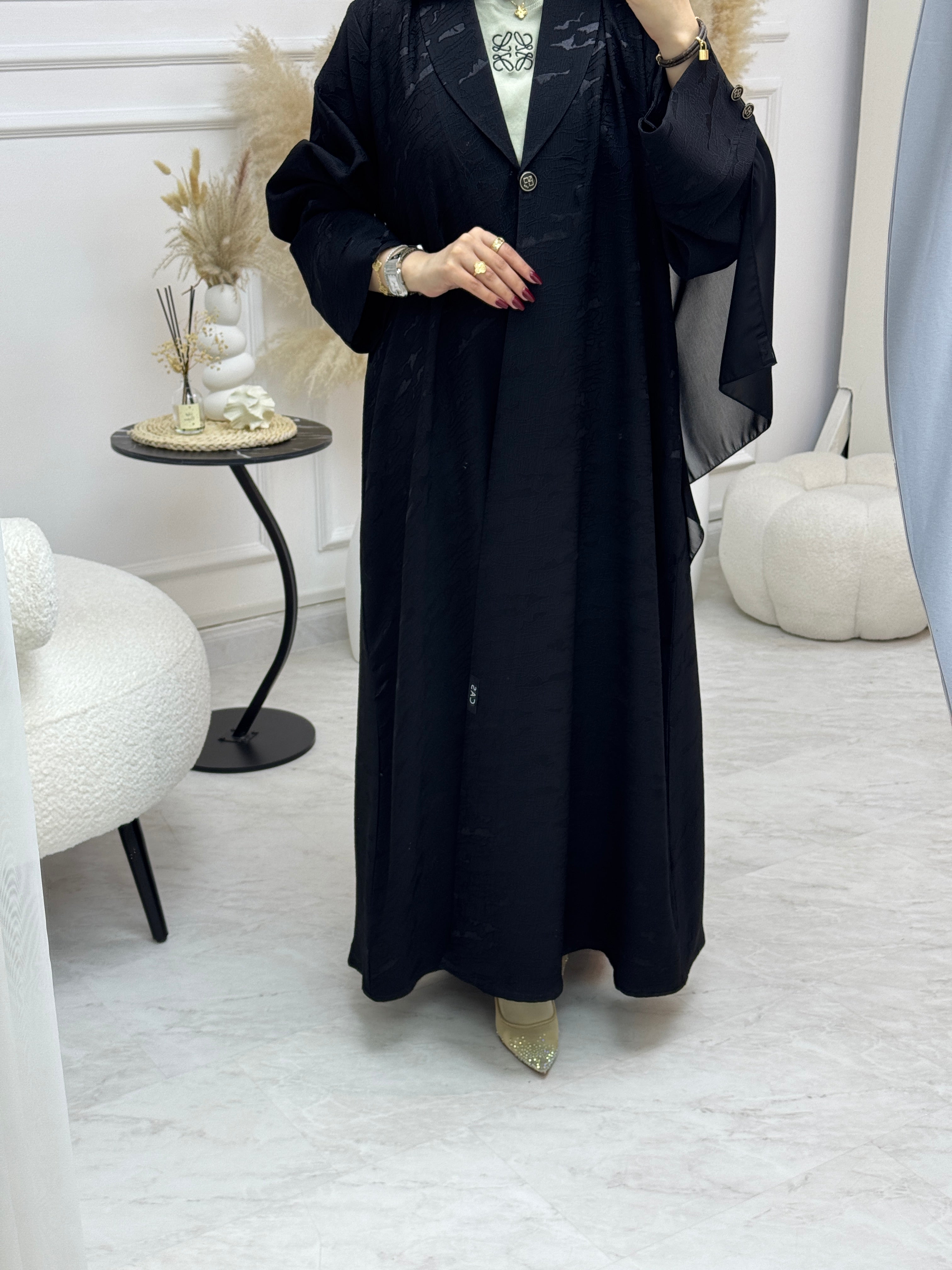 C 0991 Black Coat Abaya