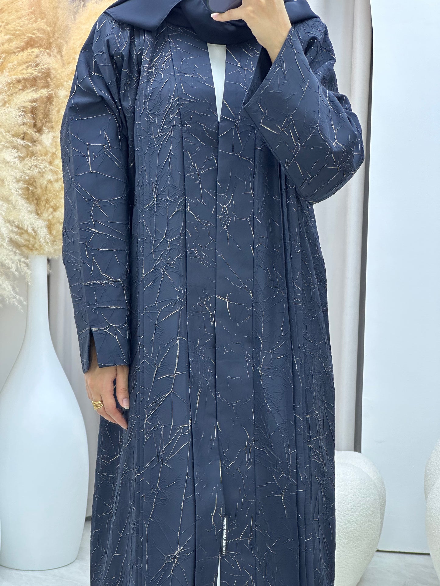 C 0438 Blue Gold Abaya