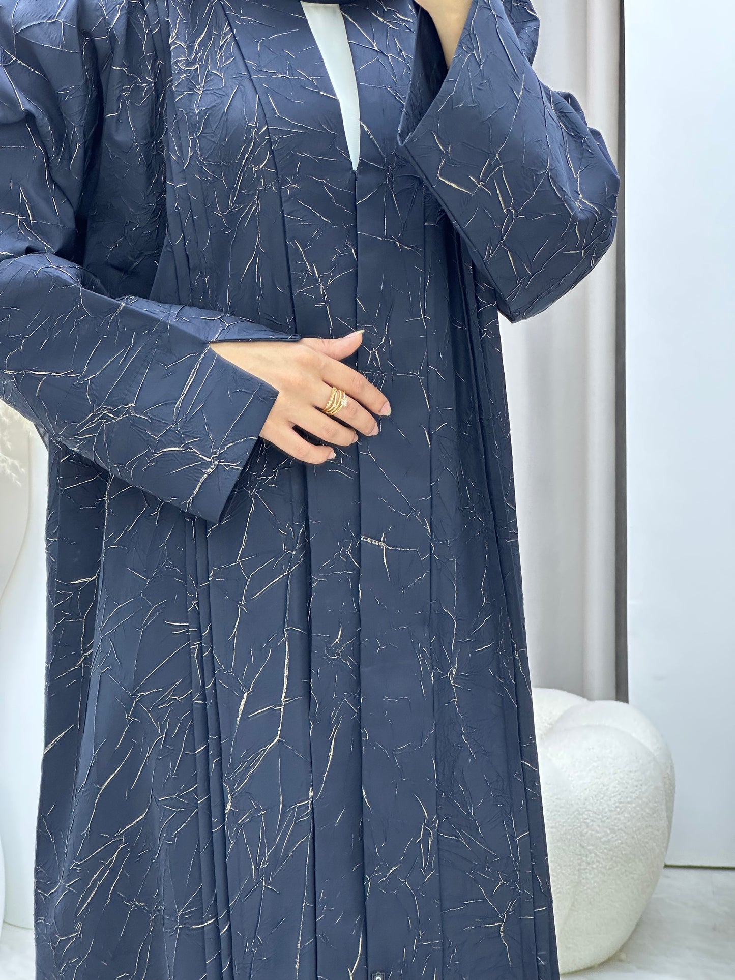 C 0438 Blue Gold Abaya