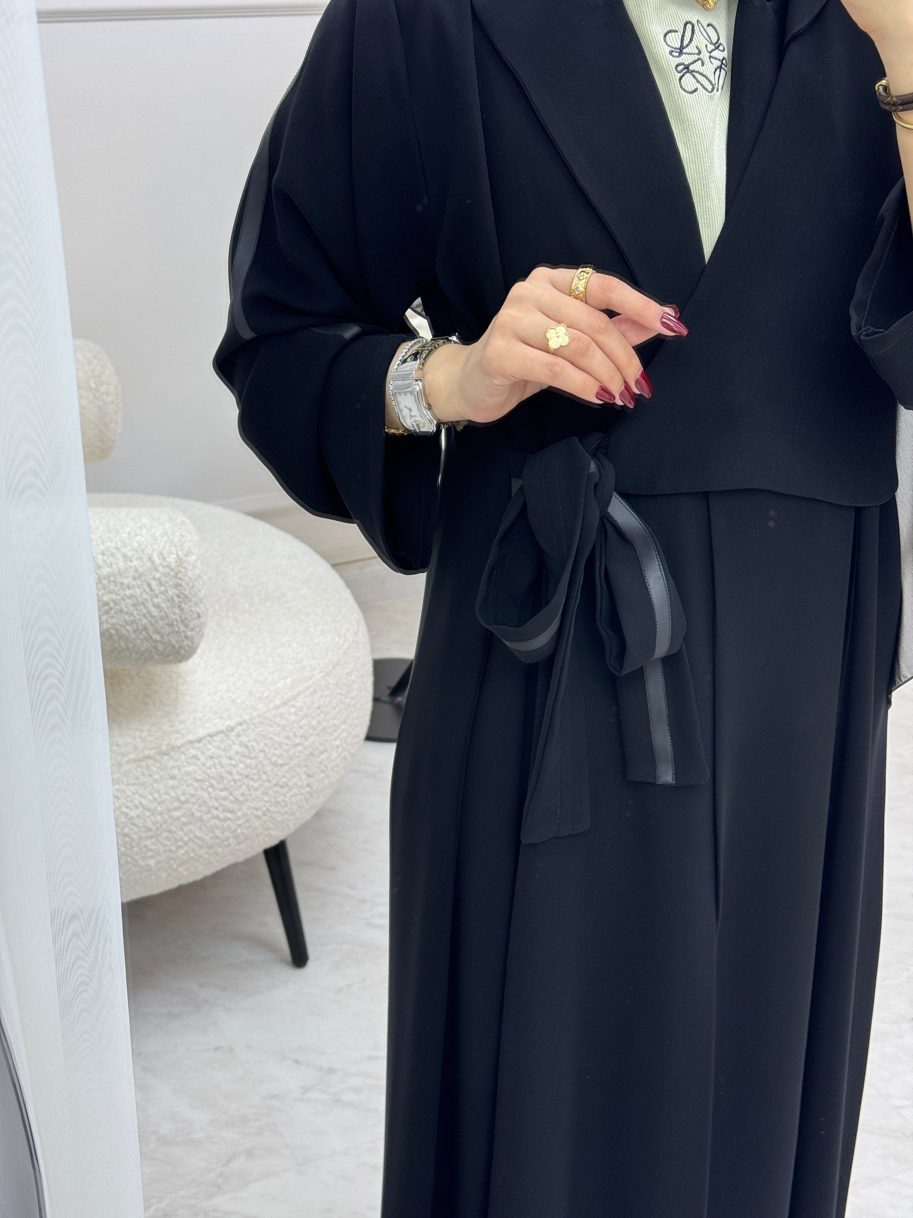 C 0993 Black Overlap Abaya