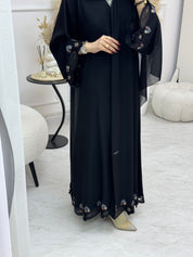 C 0995 Black Embroidered Abaya