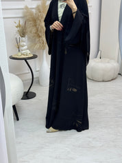 C 0996 Black Printed Abaya