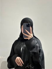 عباية سوداء مطرزة بالخرز موديل C 1614