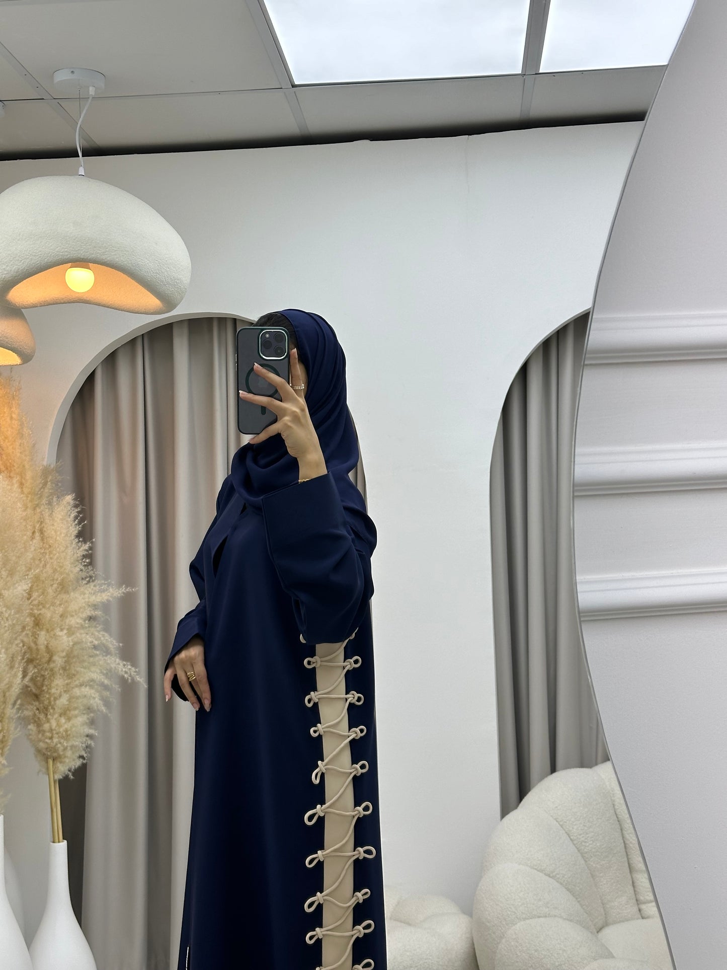 C 0236 Blue Beige Abaya