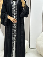 C RTW 0444 Black Classic Lace Abaya