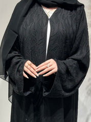 عباية سوداء مطرزة بالخرز موديل C 1616