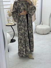 C 1007-03 Cream Printed Abaya