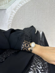 C RTW 0444 Black Classic Lace Abaya
