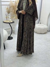 C 1007-05 Brown Printed Abaya