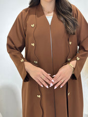 عباية مطبوعة بنقشة زنبق أسود C 1254