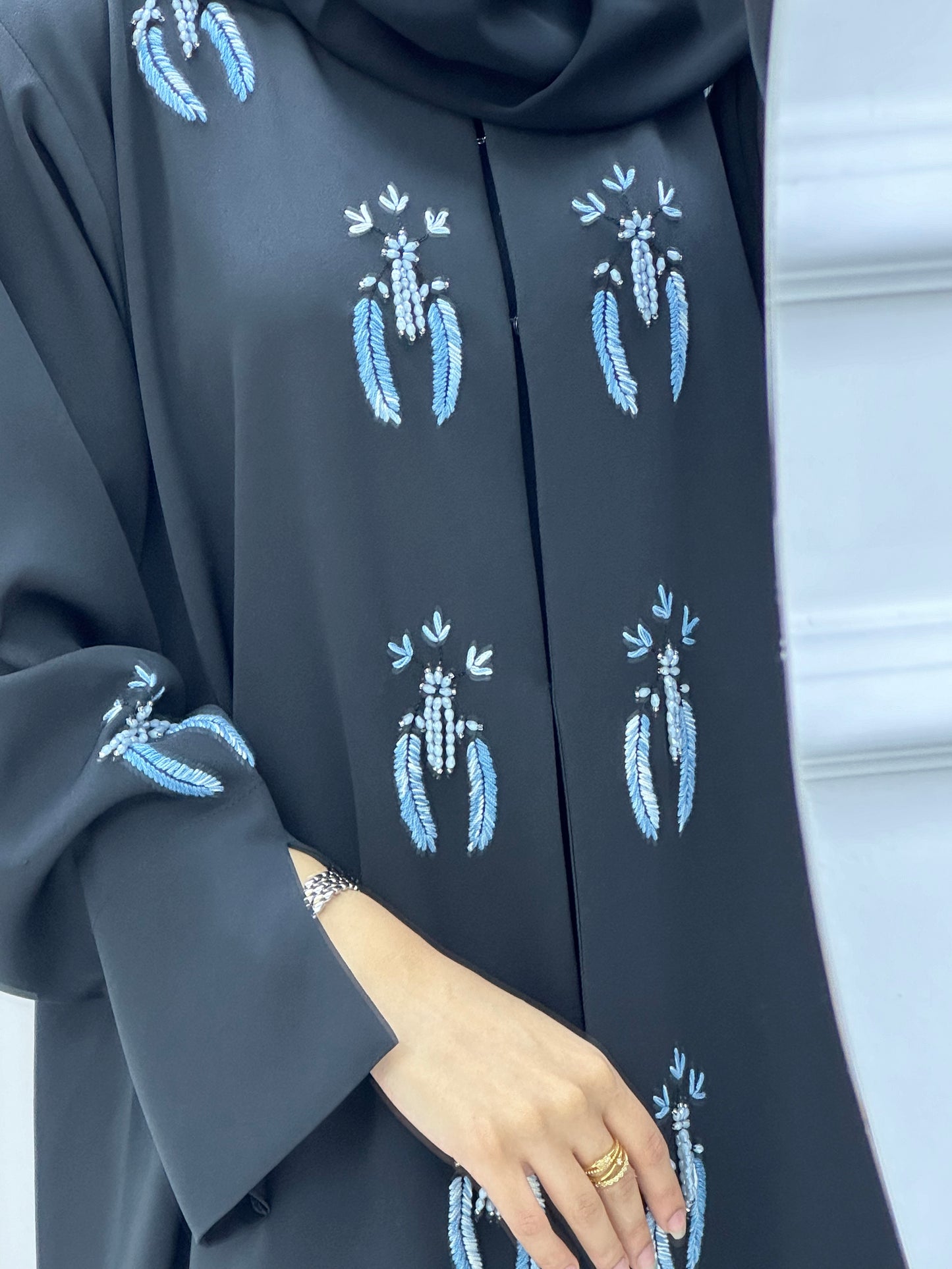 C 0233 Black Embroidered Abaya