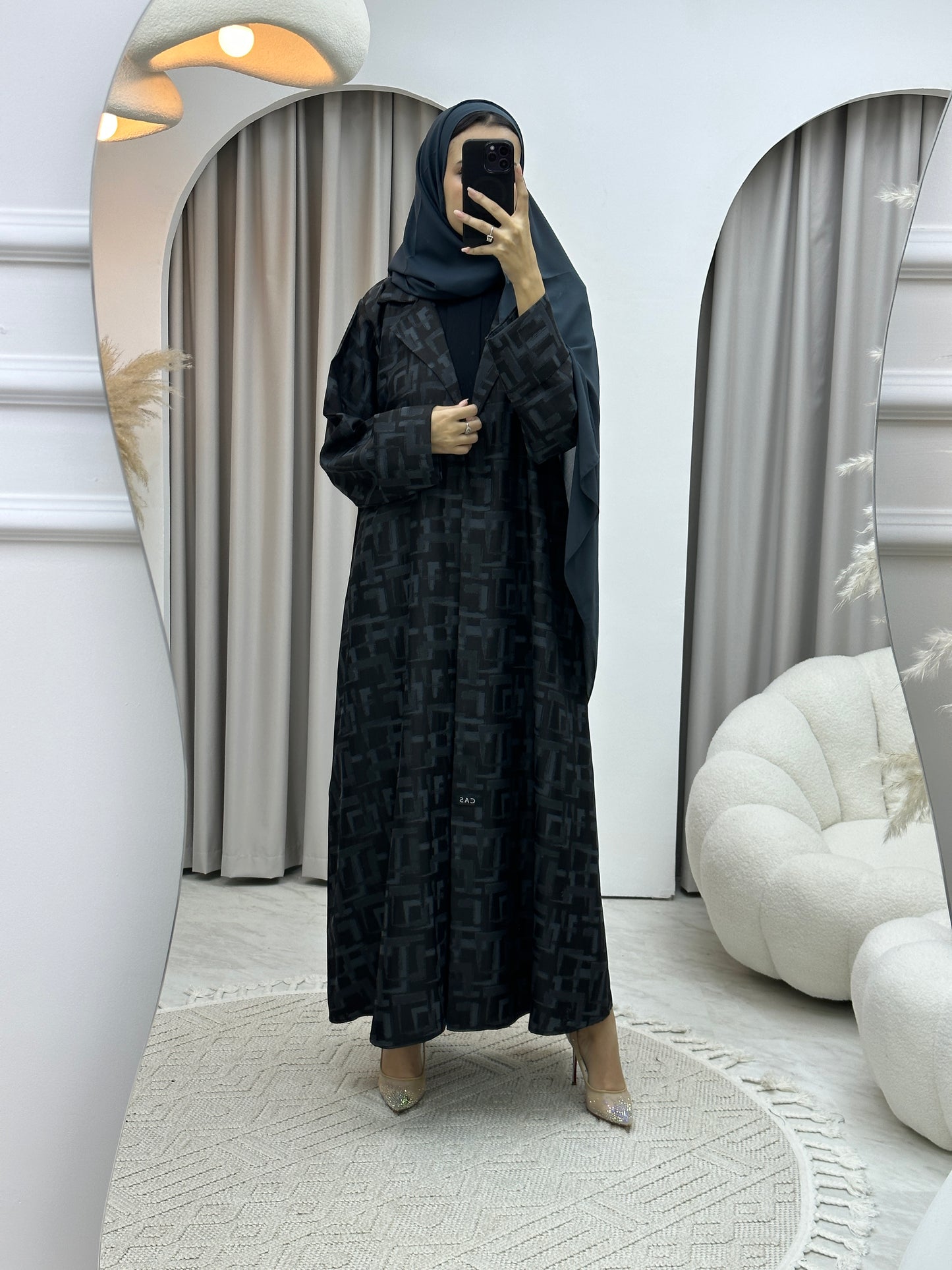 C Square Winter Grey Coat Abaya