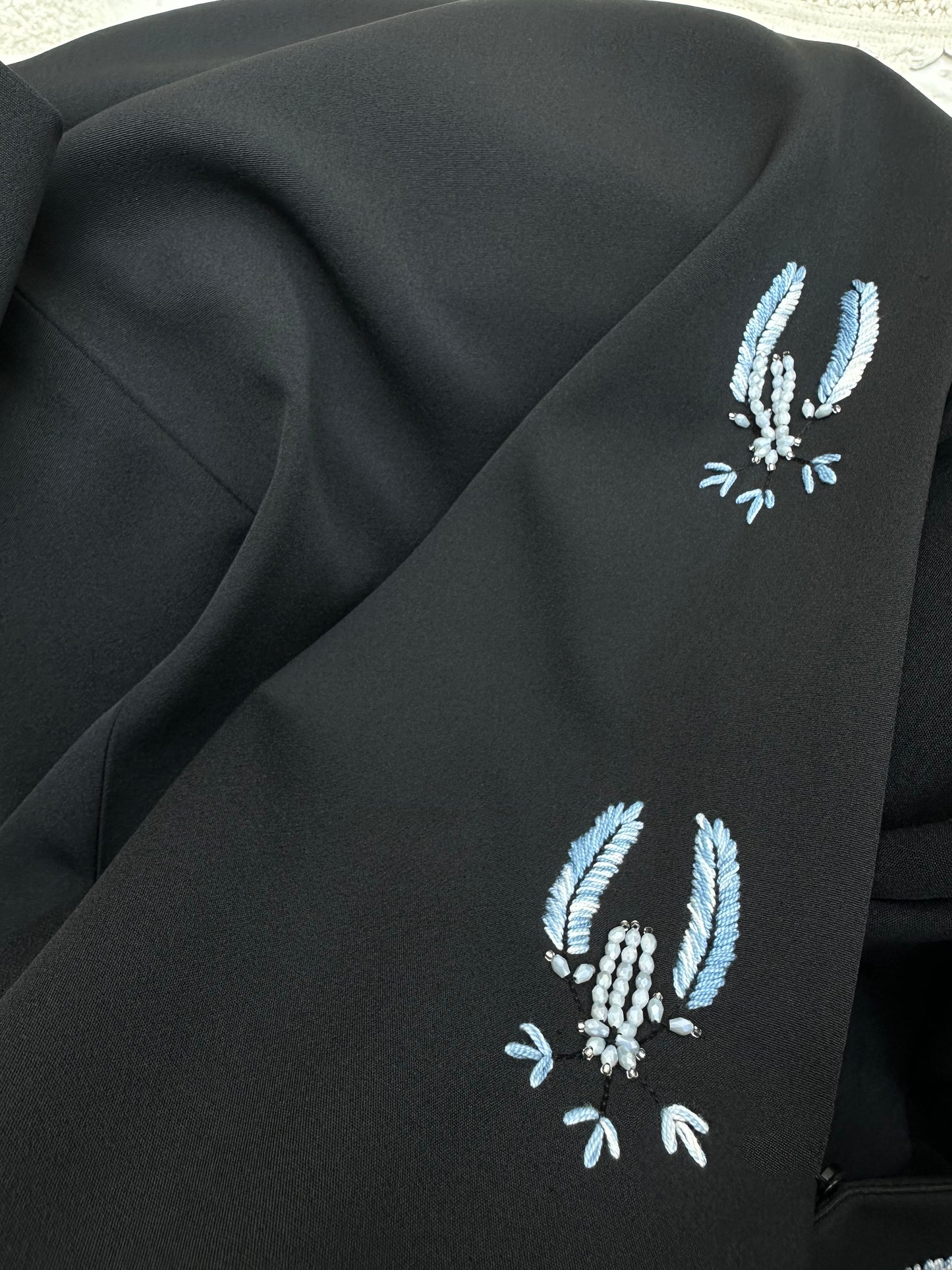 C 0233 Black Embroidered Abaya