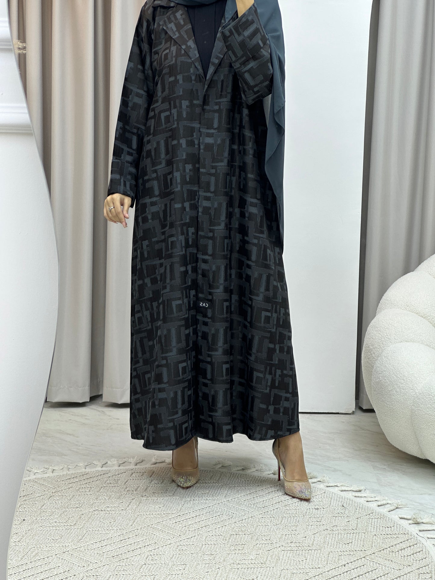 C Square Winter Grey Coat Abaya