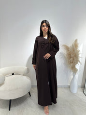 عباية مطبوعة بنقشة زنبق أسود C 1254