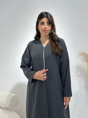 عباية مطبوعة بنقشة زنبق أسود C 1254