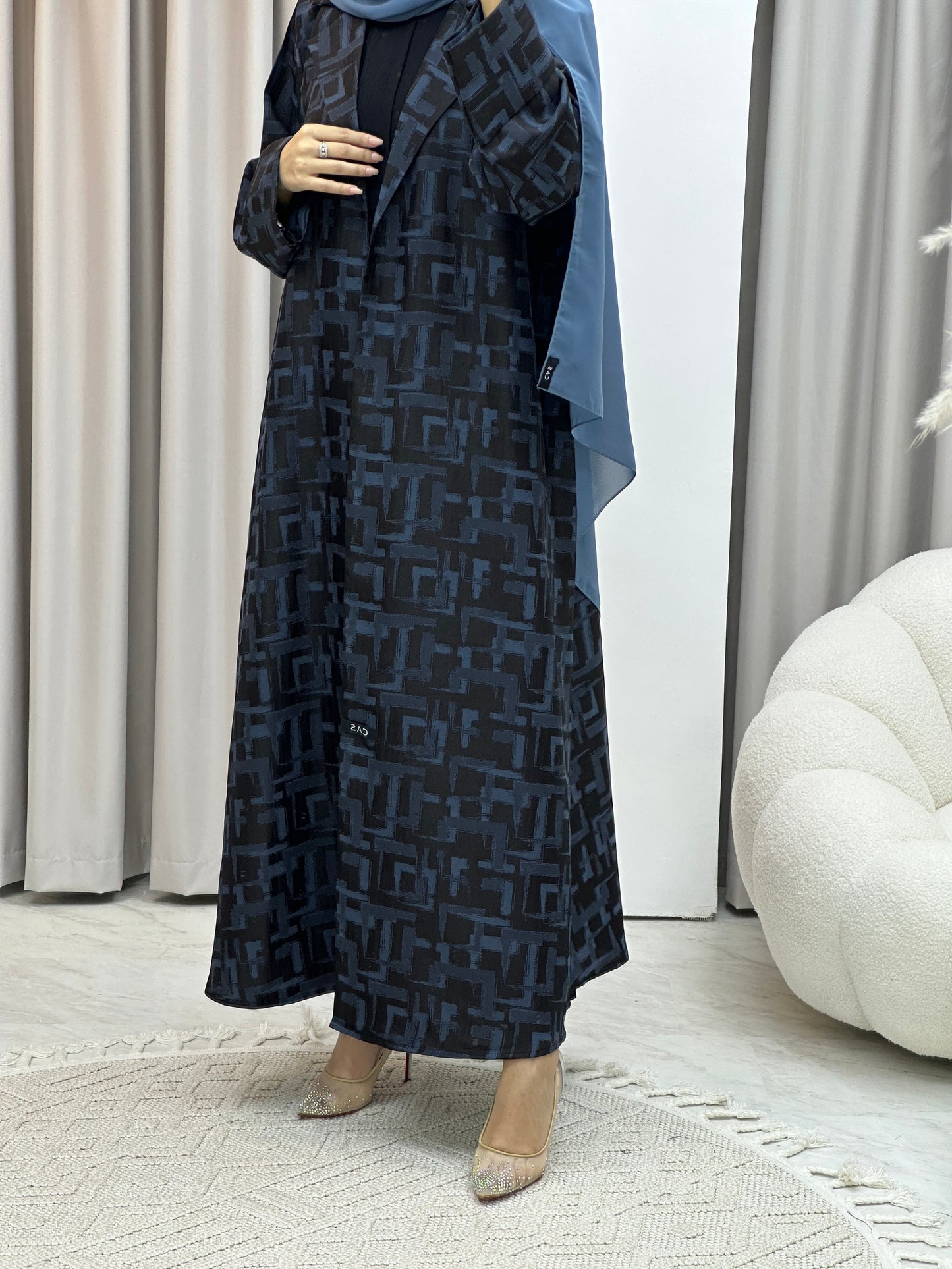 C RTW Square Winter Blue Coat Abaya