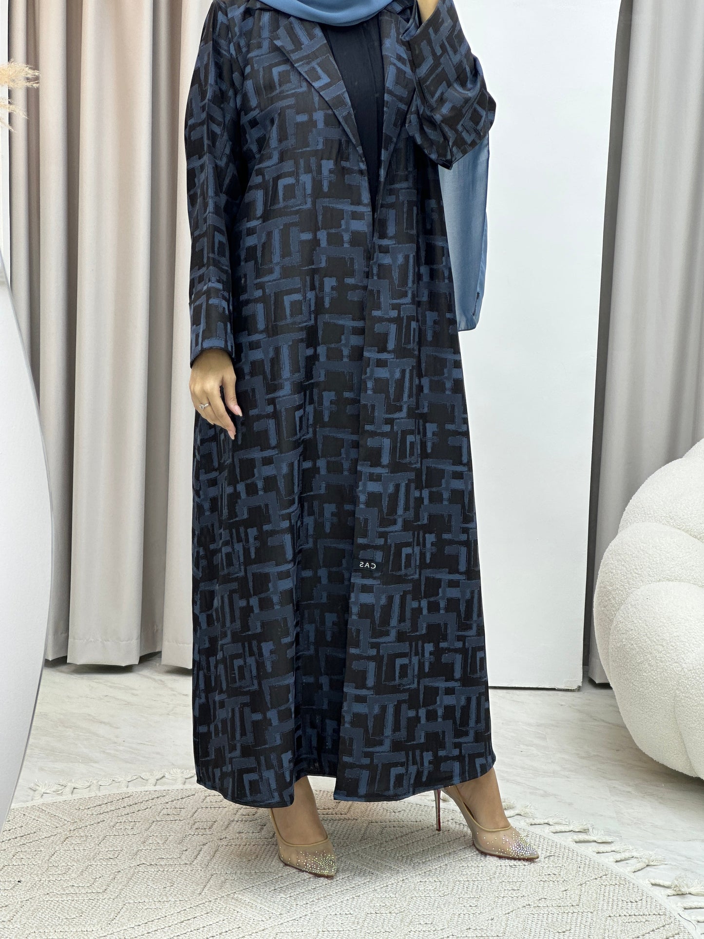 C RTW Square Winter Blue Coat Abaya