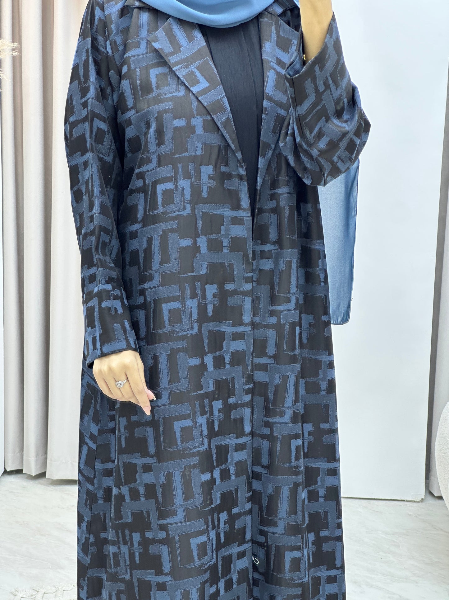 C RTW Square Winter Blue Coat Abaya