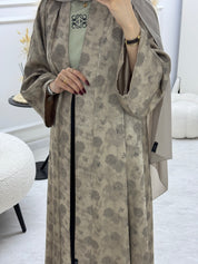 C 1005-03 Beige Printed Abaya