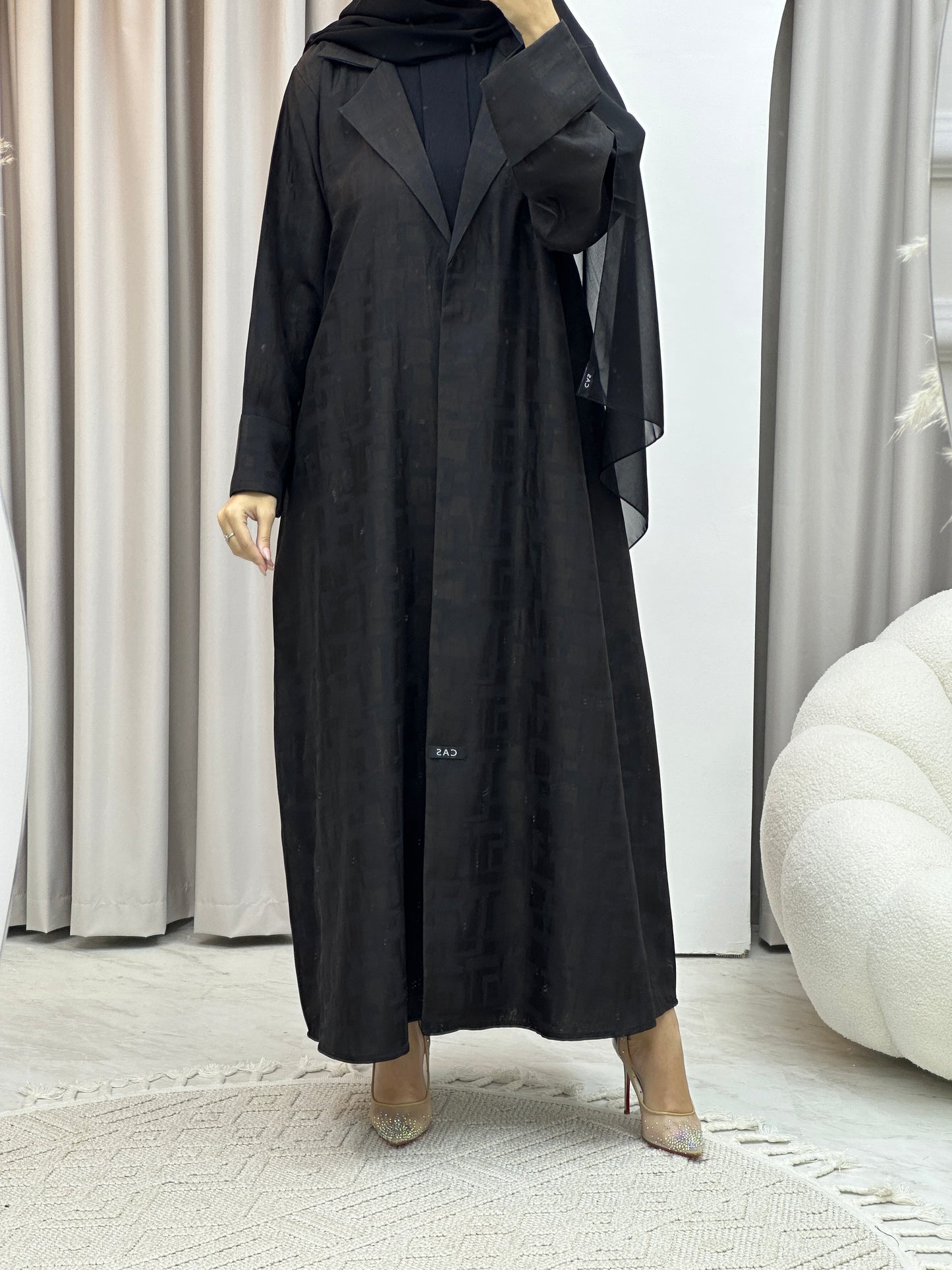 C Square Winter Black Coat Abaya