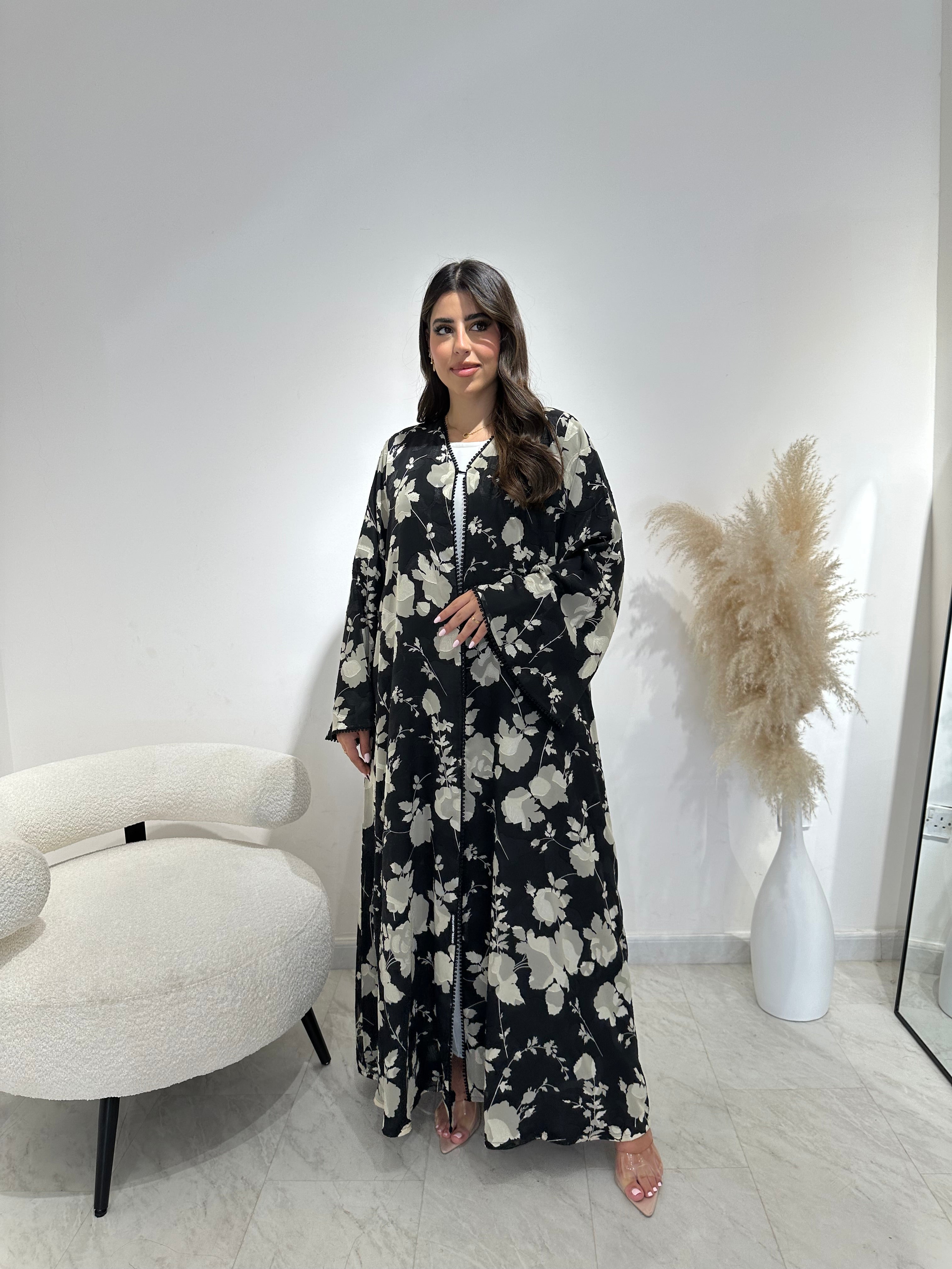 C 1399 Printed Black Abaya