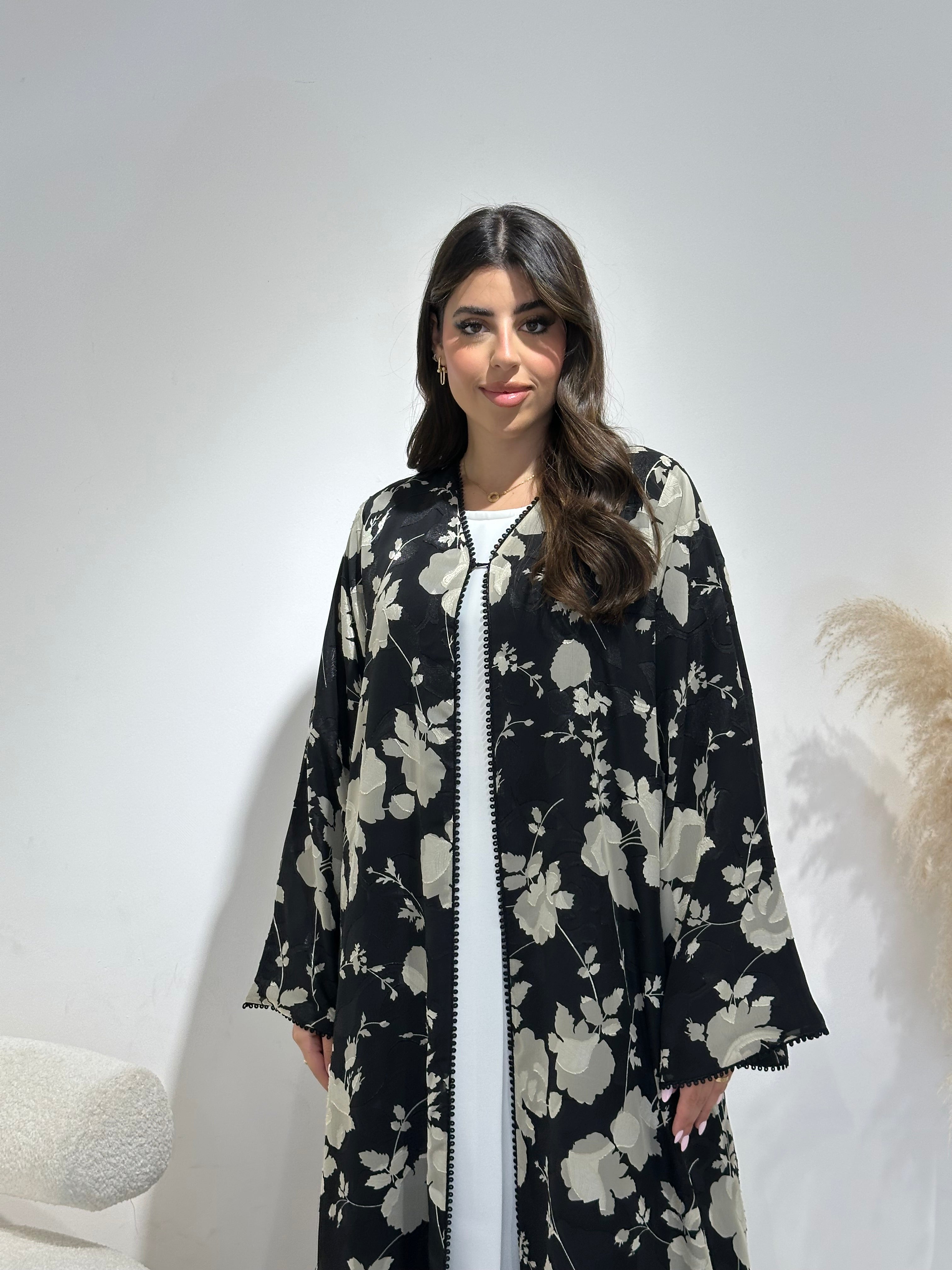 C 1399 Printed Black Abaya