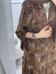 C 1003-02 Tan Printed Abaya