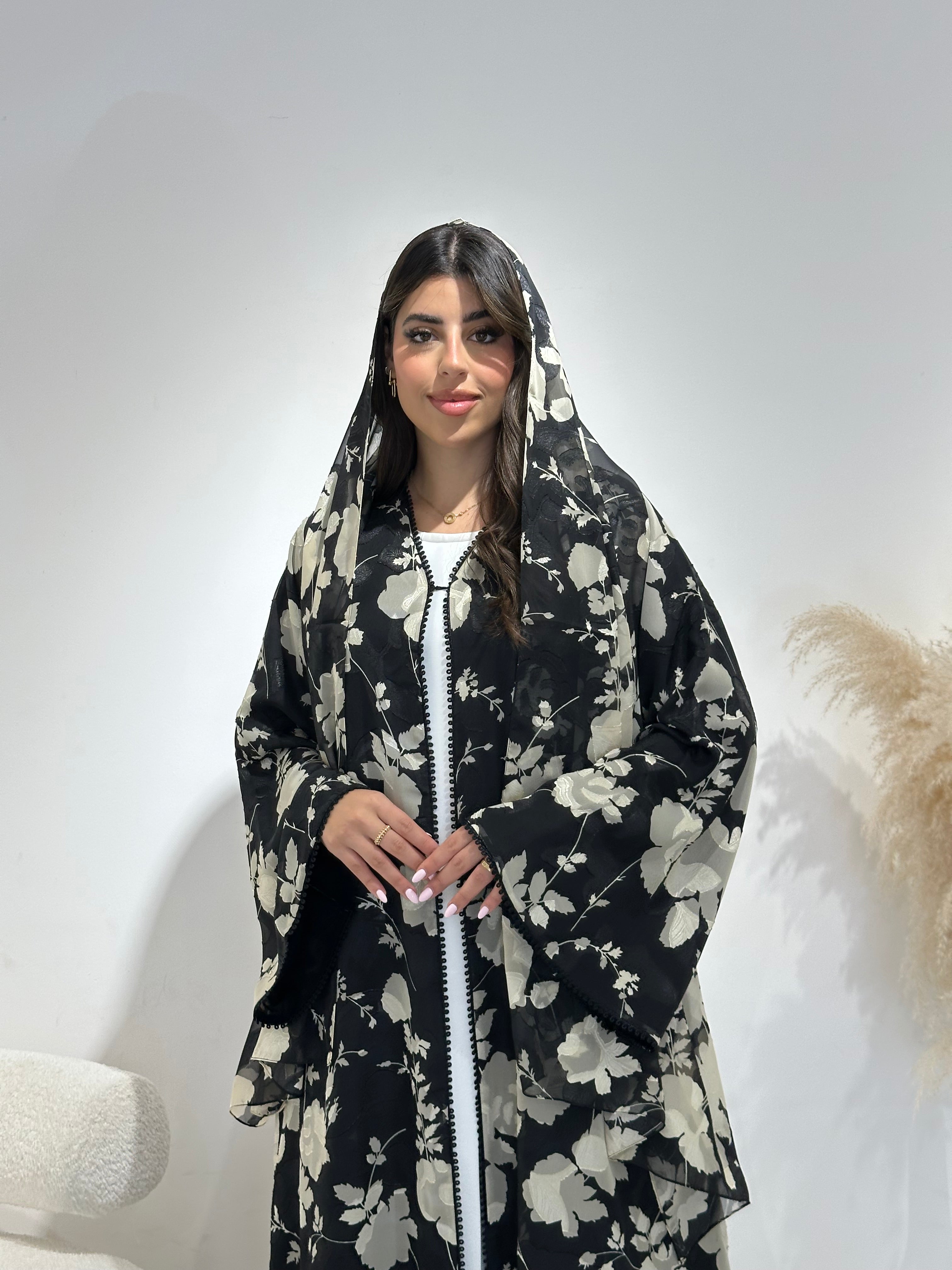 C 1399 Printed Black Abaya
