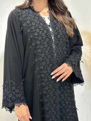 C 1398 Black Lace Abaya