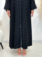 C 1398 Black Lace Abaya