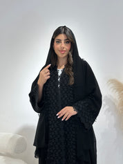 C 1398 Black Lace Abaya