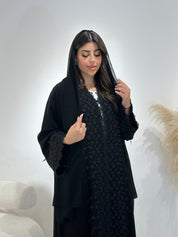 C 1398 Black Lace Abaya