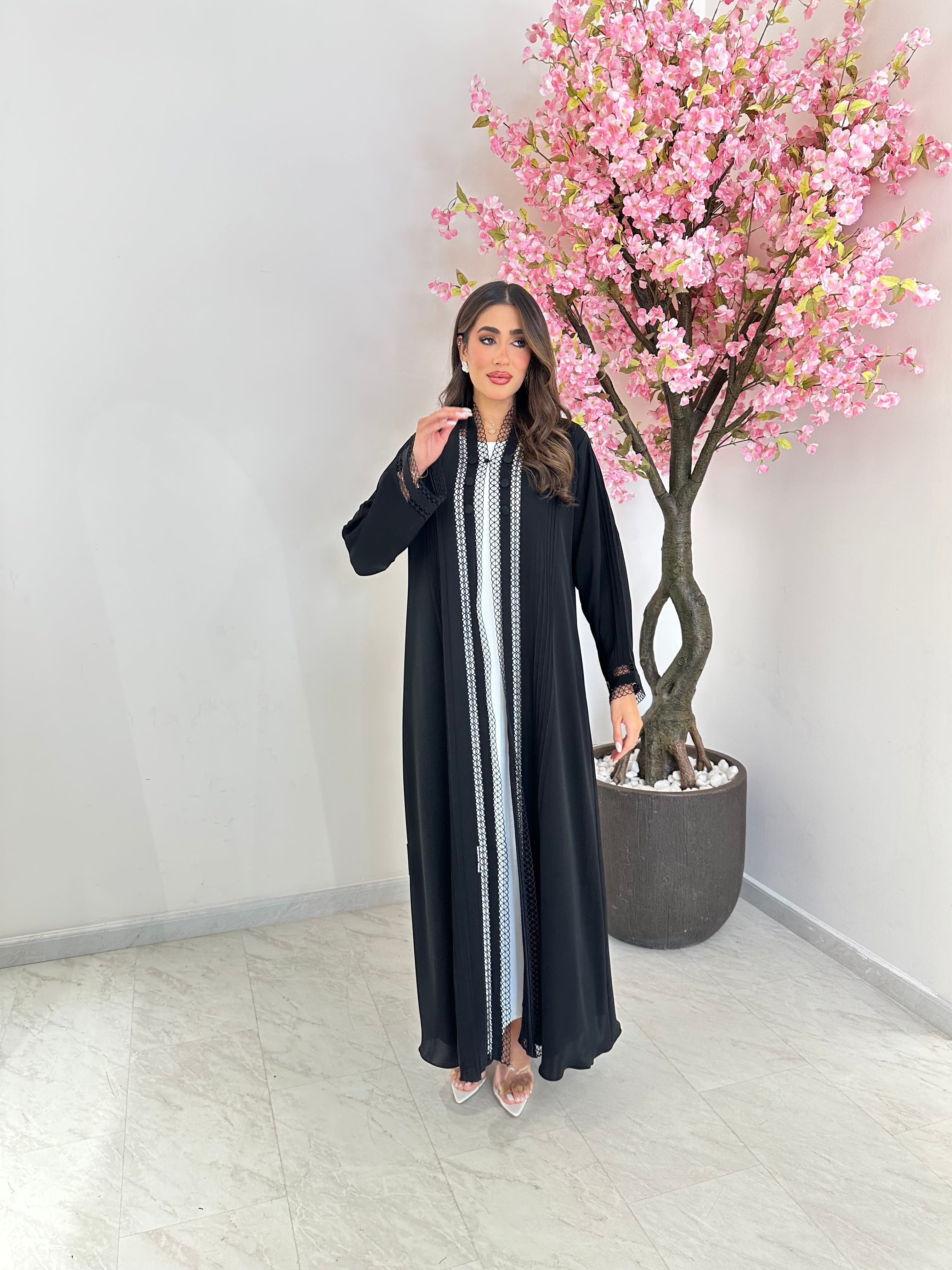C 1240 Black Lace Abaya