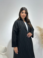 C 1392 Striped Black Abaya