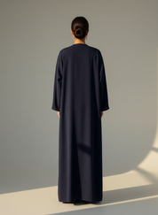 C 1758 Dark Blue Beaded Abaya