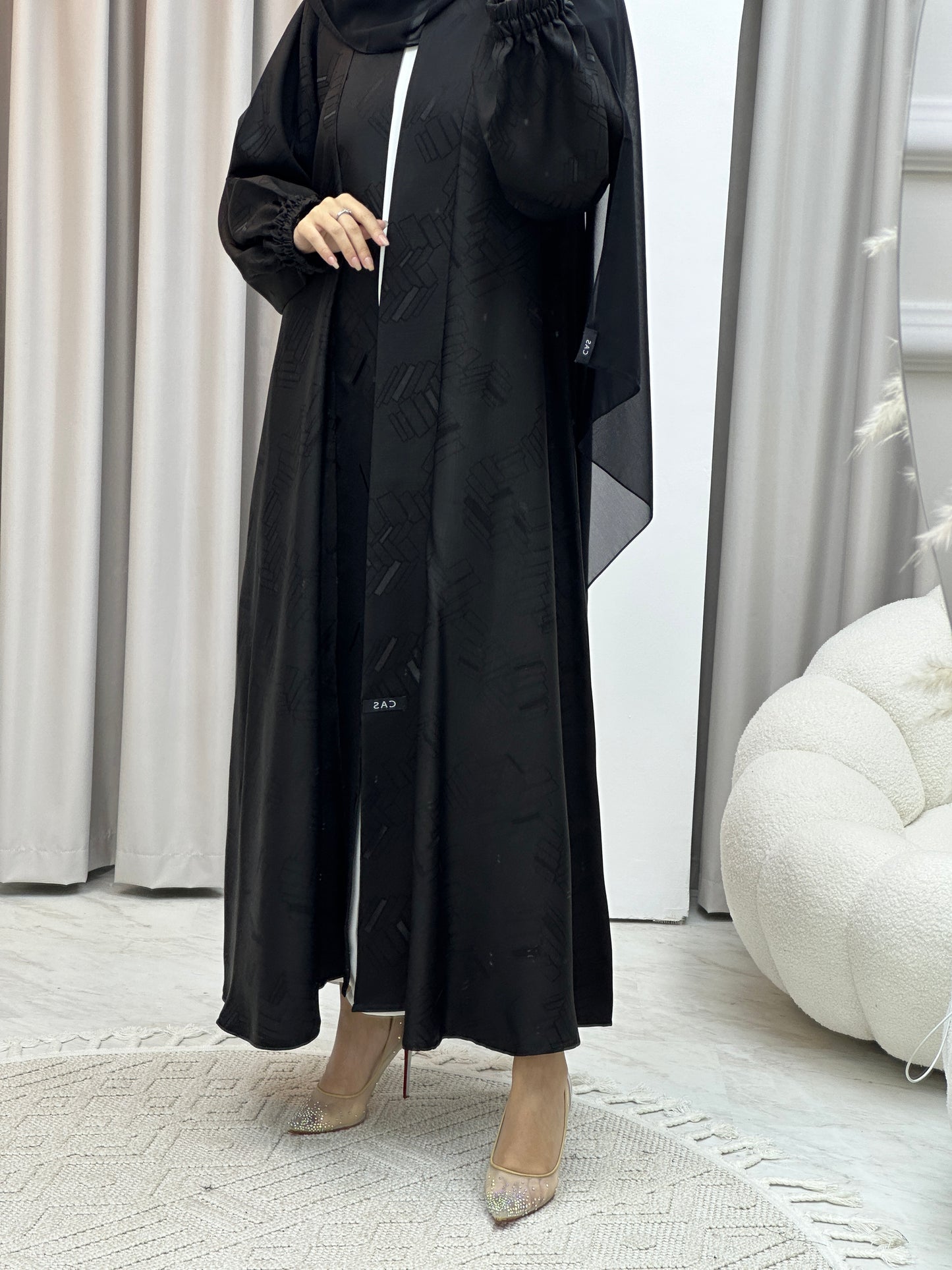 C Lined Jacquard Abaya Set