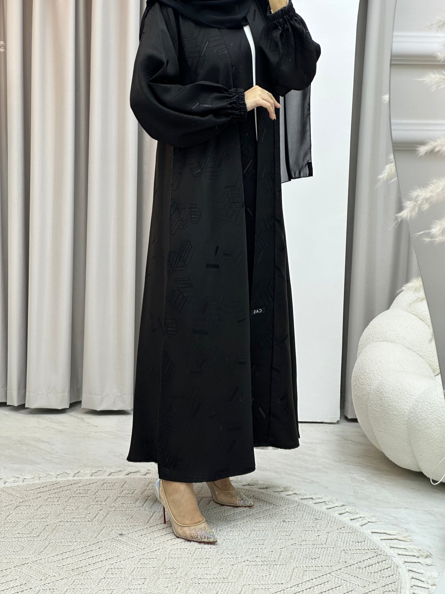 C Lined Jacquard Abaya Set