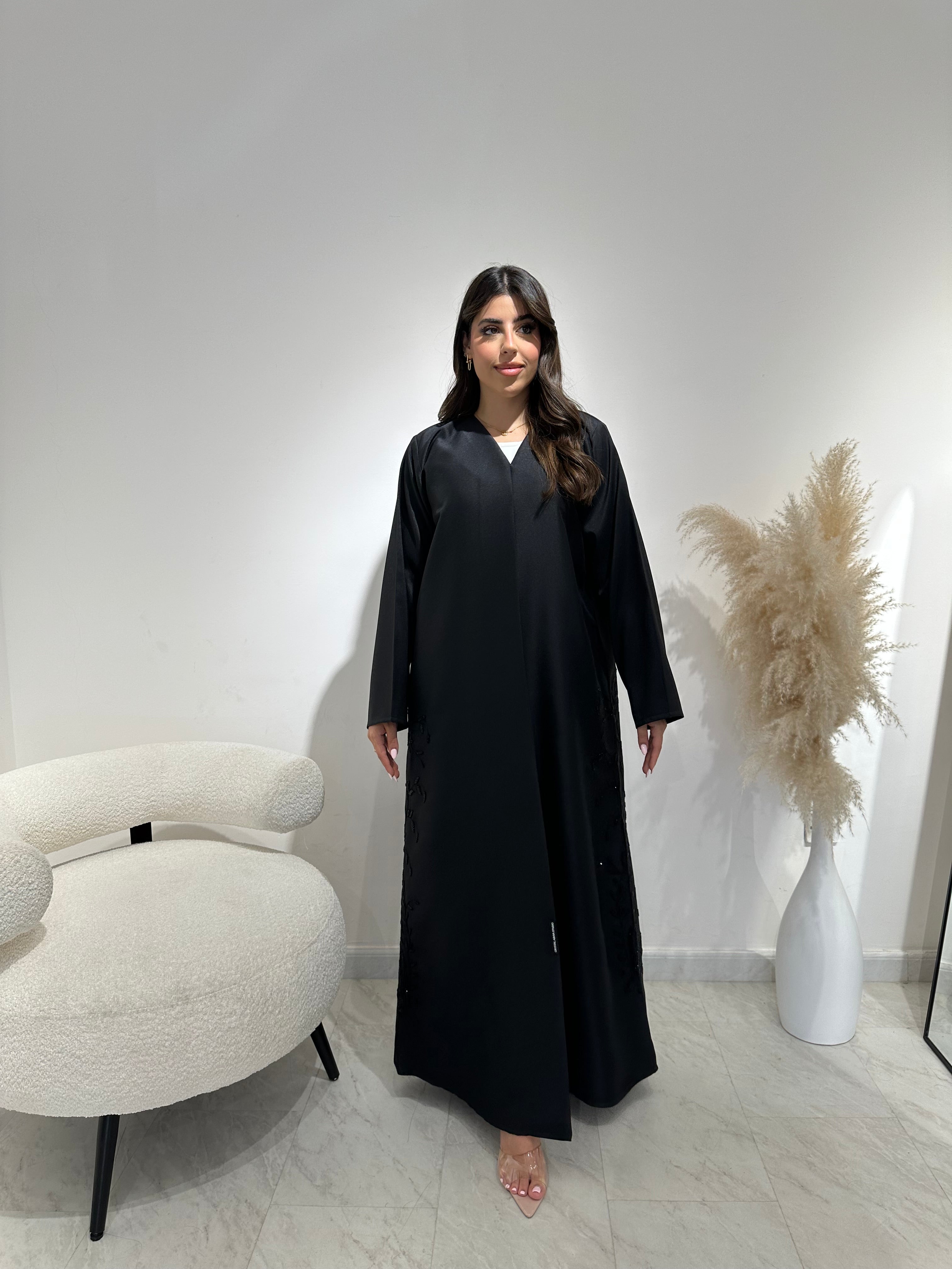 C 1388 Beaded Black Abaya