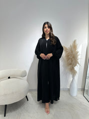 C 1387 Striped Black Abaya