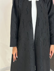 C 1245 Black Beaded Abaya