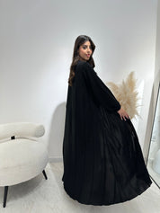 C 1387 Striped Black Abaya