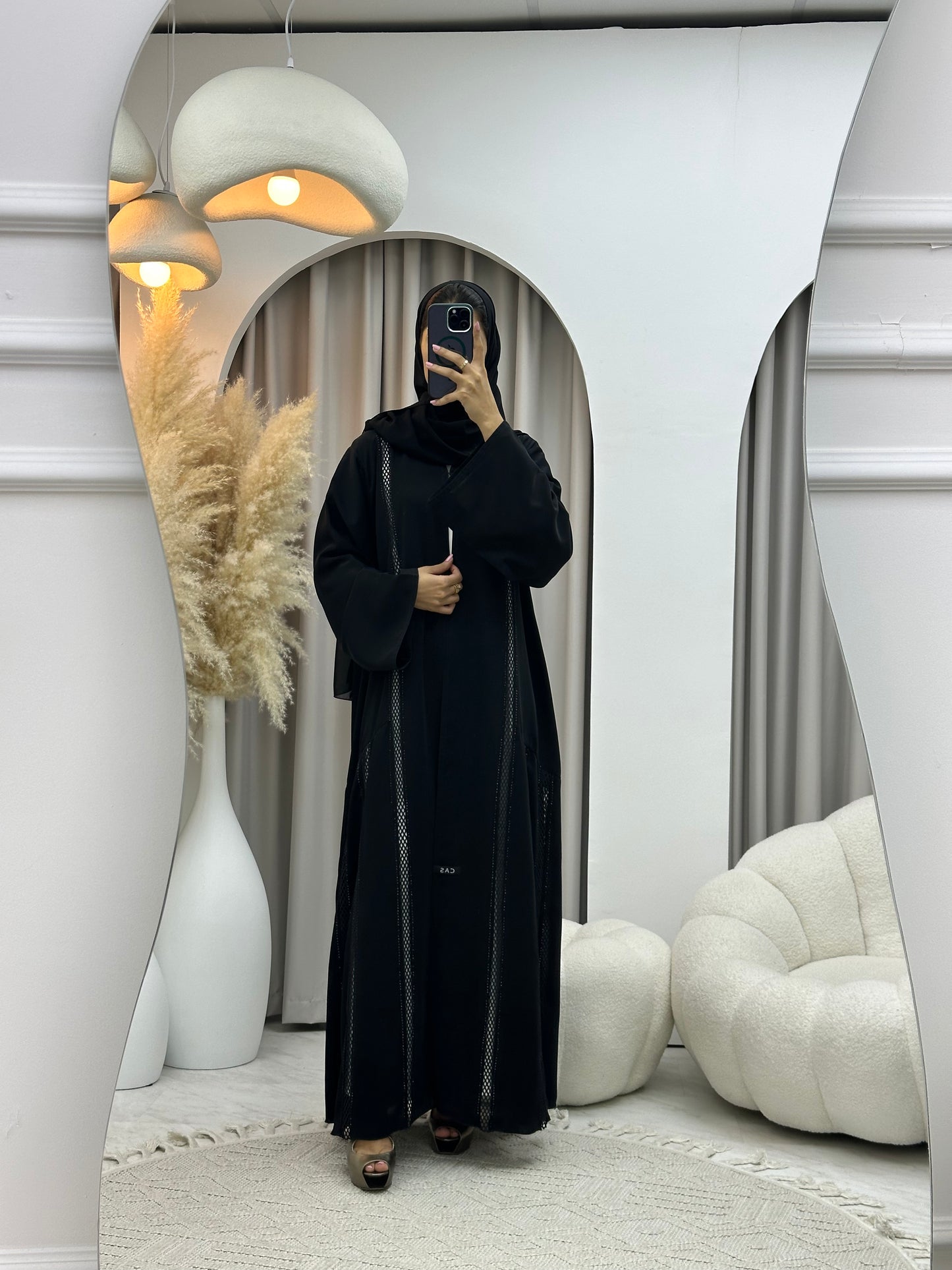 C 0461 Black Classic Lace Abaya