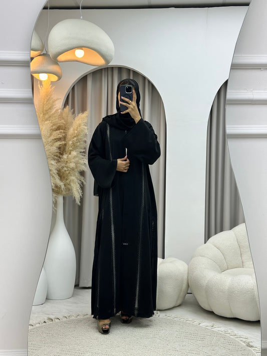 C 0461 Black Classic Lace Abaya