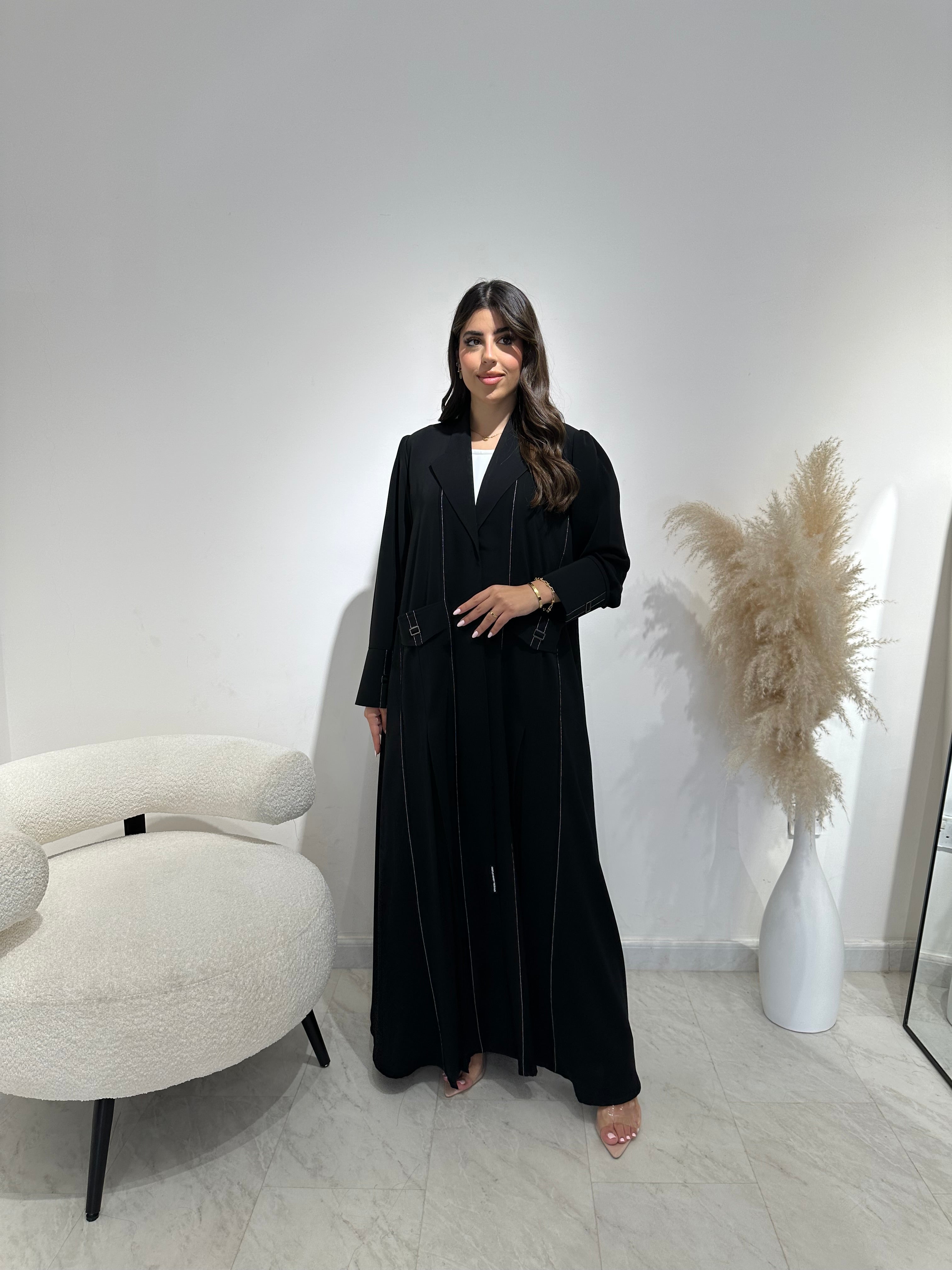 C 1386 Black Coat Abaya
