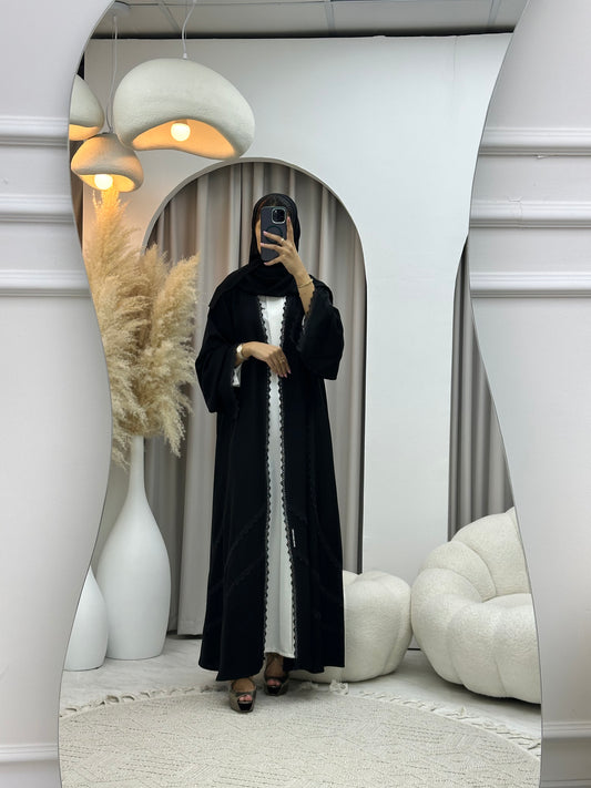 C 0462 Black Classic Lace Abaya